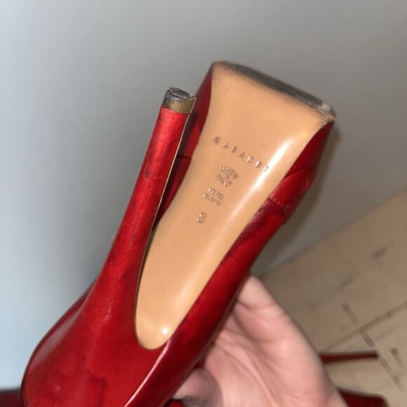 Casadei Red 100% Leather Over The Knee Boots - Picture 10 of 14